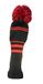 Long Ridge Pom Pom Driver Golf Head Cover, zwart/rood