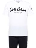 Carlo Colucci Pyjama court 'Ferreiro' noir / blanc