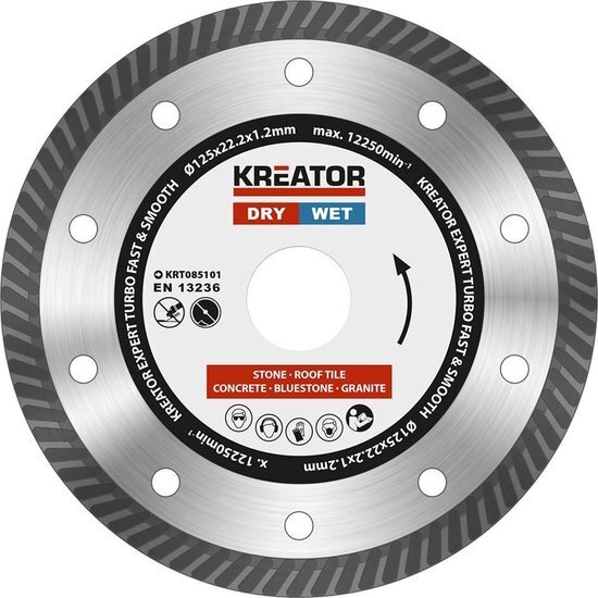 Kreator krt085101 diamantschijf d125 expert turbo