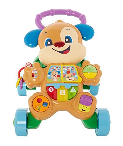Fisher-Price HBW51 Speelgoed, educatief speelgoed, hondjes, loopwagen, Duitse editie, loopspeelgoed met muziek-effecten voor baby's en peuters vanaf 6 maanden