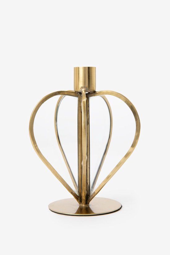 Sissy-Boy Gouden glazen kandelaar hart medium