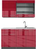 Vicco Fame-Line Eenpersoonskeuken – 140 cm, WB Marmer Bordeaux hoogglans/antraciet