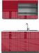 Vicco Fame-Line Eenpersoonskeuken – 140 cm, WB Marmer Bordeaux hoogglans/antraciet