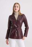 Felix Hardy Leren Jas Dames Bordeaux - L