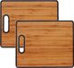 Arte r 2x stuks bamboe houten snijplanken/serveerplanken met handvat 38 cm