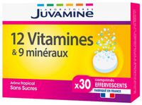 Juvamine 12 Vitamines et 9 Minéraux 30 Comprimés effervescents