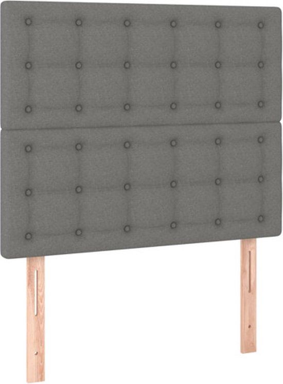 vidaXL Hoofdbord donkergrijs Stof 80x5x118/128 cm