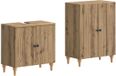 vidaXL - 2-delige Badkamerkast Set - ALKMAAR - Artisanaal eiken - Bewerkt hout