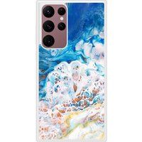 Samsung Galaxy S22 Marbre ocean Verstevigd hoesje met sublimatie bedrukking