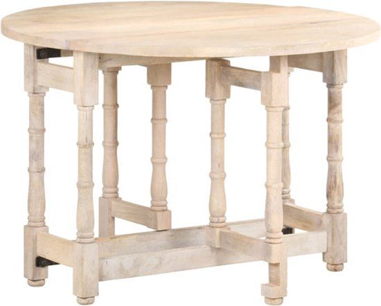 vidaXL Eettafel rond 110x76 cm massief mangohout