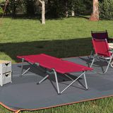 vidaXL - Opvouwbaar Campingbed - Rood - 194 x 62,5 x 42,5 cm - Oxford en Staal
