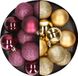 Merkloos / Sans marque Billiet - Vanlaere 24x stuks kunststof kerstballen mix van aubergine en goud 6 cm
