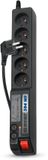 Acar 504WF Serie - Overspanningsbeveiliging - 3,0m Kabel - 5 Stopcontacten - Zwart