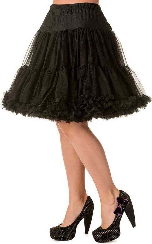 Banned Walkabout Petticoat Dames Midirok - zwart - XS-S