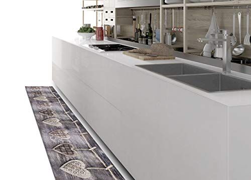 BIANCHERIAWEB Keukentapijt - Antislip - Grijs - 50 x 90 cm - Keukenloper - Made in Italy