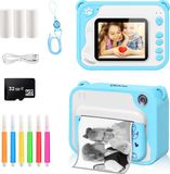 Ilona® 3 IN 1 Digitale Kindercamera met Fotoprinter - Blauw