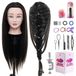 Mannequin de coiffure - 61 cm - Cheveux 50% naturels - Tête d'entraînement - Cheveux noirs