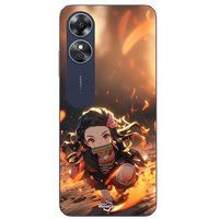 Maniacase Etui Oppo A17 Demon Slayer Nezuko 3D kunst anime Manga kopie