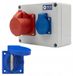 Boîtier de distribution de chantier avec prises, 32A, 1x 400V et 1x 230V, type SCHUKO