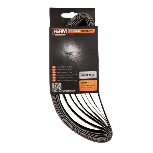Ferm Sanding belt set 13mm 8 pc. P40 P80 P120 for EFM1001