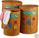 Relaxdays Bamboe wasmand set van 3