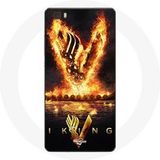 Maniacase Etui voor Huawei P8 Vikingen Seizoen 6 Logo V Zwaard van Vuur Zwarte Achtergrond