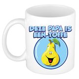 Bellatio Decorations Cadeau koffie/thee mok voor Papa - wit - toffe Papa - keramiek - 300 ml