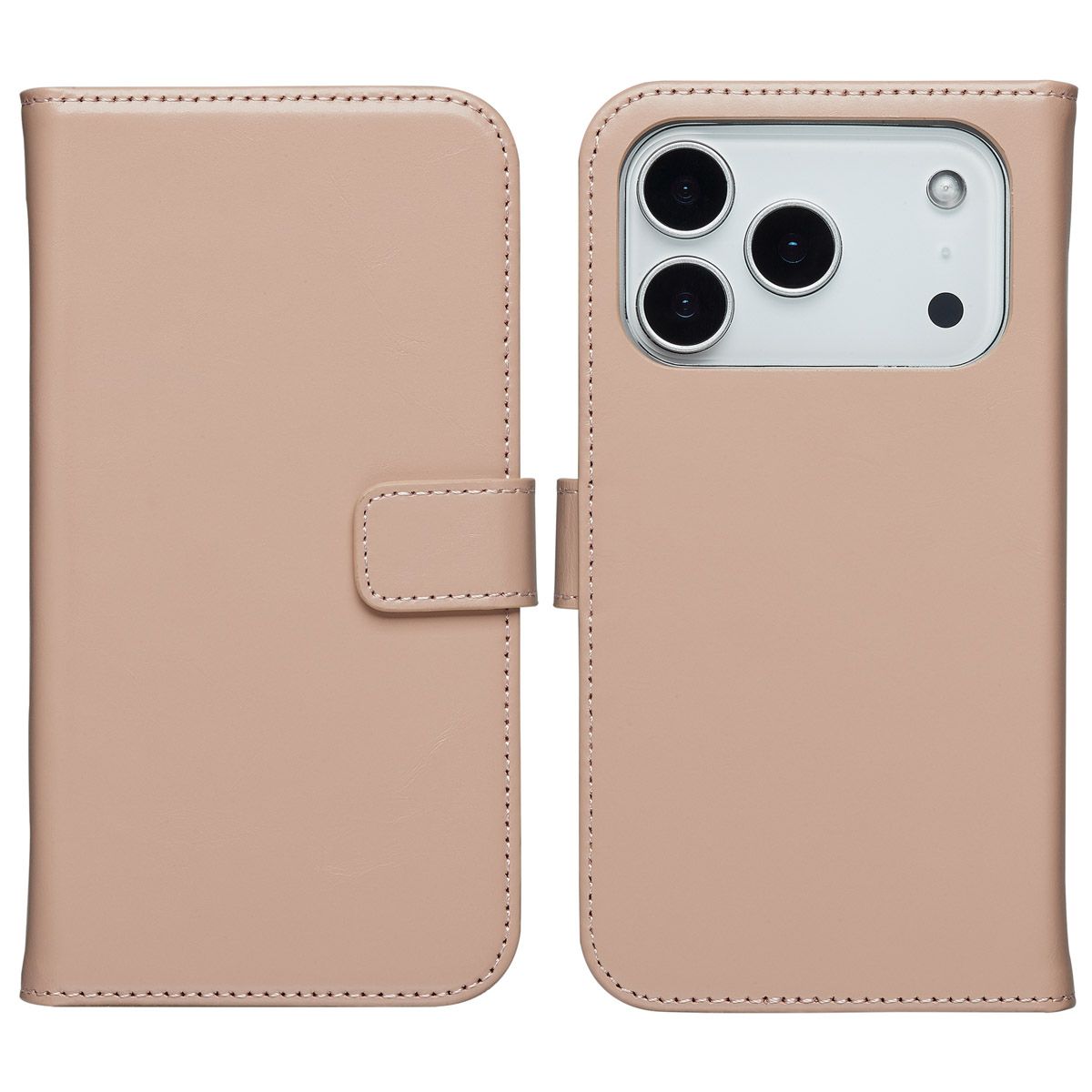 Selencia Echt Leren Bookcase Apple iPhone 17 Pro Max - Dusty Pink