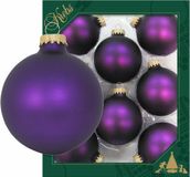 Krebs Kerstballen - 8x st - magic velvet paars - 7 cm - glas - mat