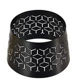 SPAAS Zwart kapje voor kaars in laag glas - Geometric