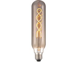 Home Sweet Home - Edison Vintage E27 LED filament lichtbron Tube - Rook - 6/6/22.5cm - Spiral - Retro LED lamp - Dimbaar - 4W 100lm 1800K - warm wit licht - geschikt voor E27 fitting