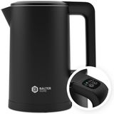 Balter waterkoker, roestvrij staal, met temperatuurregeling, 1,7 liter, 2200W, BPA-vrij, LED-verlichting, temperatuurinstelling 40°C-100°C, automatische uitschakeling, zwart