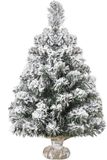 HOMCOM Kerstboom Kunststof, Polyester 32L x 32B x 60H cm Groen+Wit