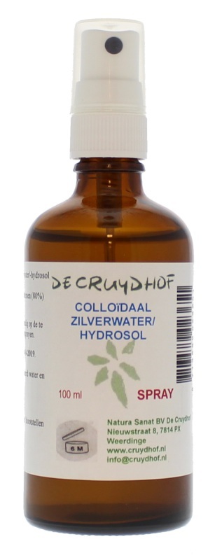 Cruydhof Colloidaal zilverwater spray hydrosol uitwendig 100 ML