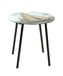 HAKU Bijzettafel rond motief zwart metaal salontafel met veiligheidsglas 5 mm - Maat: H 41 cm x Ø 40 cm, Stijl: Modern