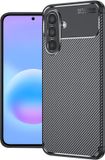Techsuit Carbon Fiber Silicone Back Cover Hoesje Zwart voor Samsung Galaxy A57