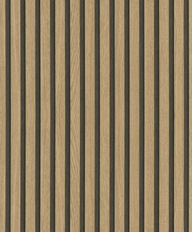 Assorti 2022-2024 Marburg Behang - Slaapkamer en Woonkamer - Bruin - Zwart - Latjes - 0,53 x 10,05 M.