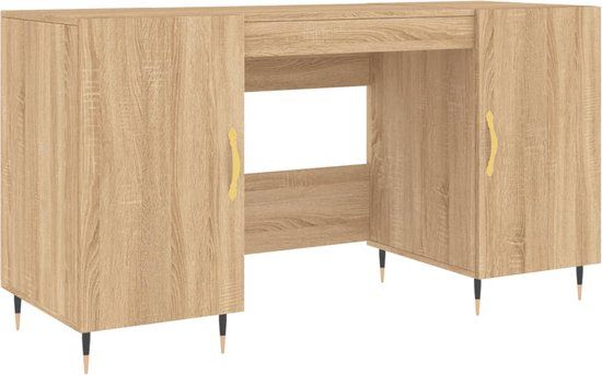 vidaXL Bureau 140x50x75 cm Sonoma eiken hout