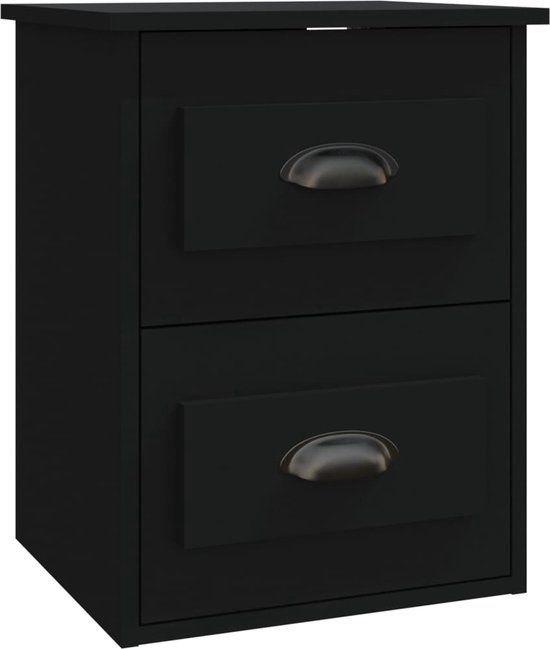vidaXL Nachtkastje wandgemonteerd 41,5x36x53 cm zwart