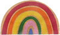 Relaxdays Kokosdoormat, Halfrond, Regenboog, Antislip, Weerbestendig, Binnen & Buiten, 80x50 cm