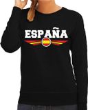 Bellatio Decorations Shoppartners Bv Spanje / Espana landen sweater met Spaanse vlag zwart dames - landen trui / kleding - EK / WK / Olympische spelen outfit XL