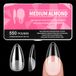 Nageltips amandel, 550 stuks tips voor gelnagels, 11 maten, full cover gel nageltips, voorgepolijste kunstnagels, nagelverlenging voor nageltechnici, beginners en nail art studio's