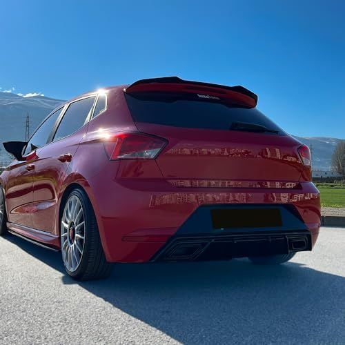 Oneway Achterbumperskirt (Diffuser) compatibel met Seat Ibiza (6F) 2017- incl. FR - Glanzend zwart