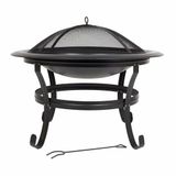 La Hacienda 58115 Boston vuurschaal Zwart Staal Rond Deksel 75 cm