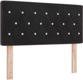 vidaXL Hoofdbord met LED-stripverlichting Zwart 100 cm Fluweel