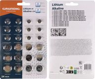 Grundig Knoopcel Batterijen Set 24 Stuks - Lithium 3V En Alkaline 1.5V - AG En CR Modellen