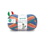 Gründl Wol Hot Socks Madena 4-voudig 1 kluwen 100 g, wit-oranje