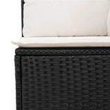 vidaXL 11-delige Loungeset met Kussens Poly Rattan Zwart