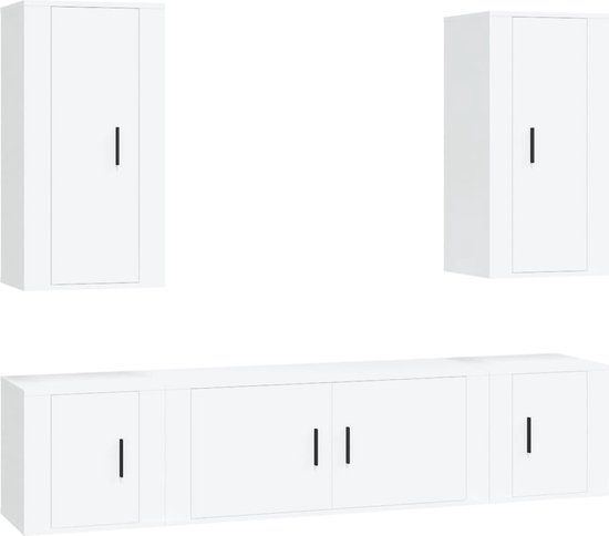 vidaXL 5-delige Tv-meubelset Wit Hout