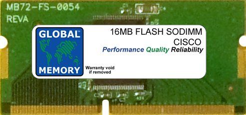 GLOBAL MEMORY 16MB FLASH SODIMM GEHEUGEN RAM VOOR CISCO 871 / 871W / 876 ADSL / 877 ADSL / 878 / 878W ROUTERS (MEM870-16F)